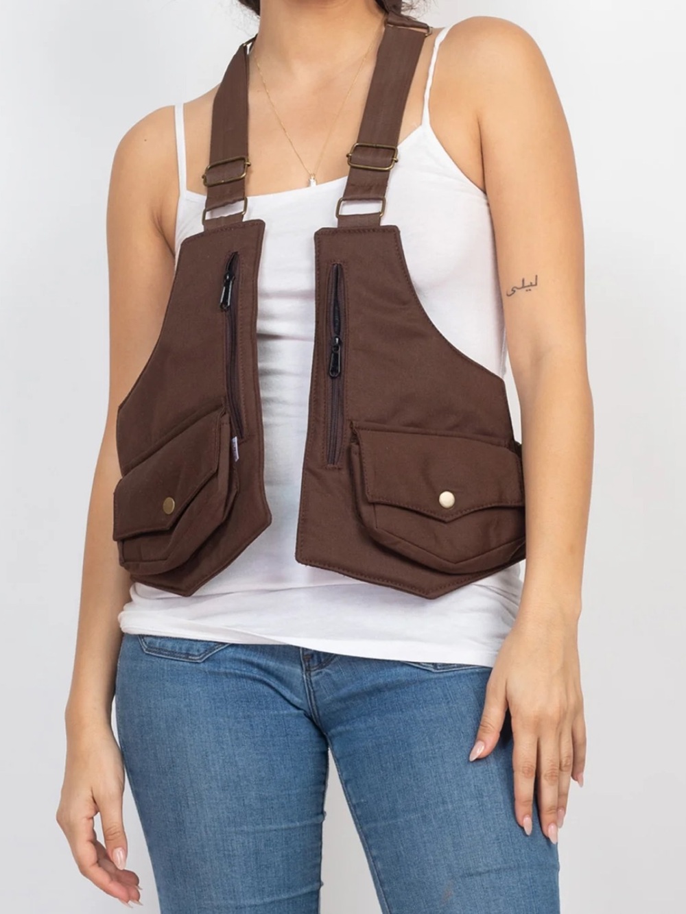 Lakhays Cotton Brown Vest Bag💼